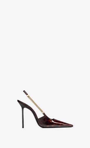 ysl tortoise sandals|BLAKE slingback pumps in in tortoiseshell patent leather .